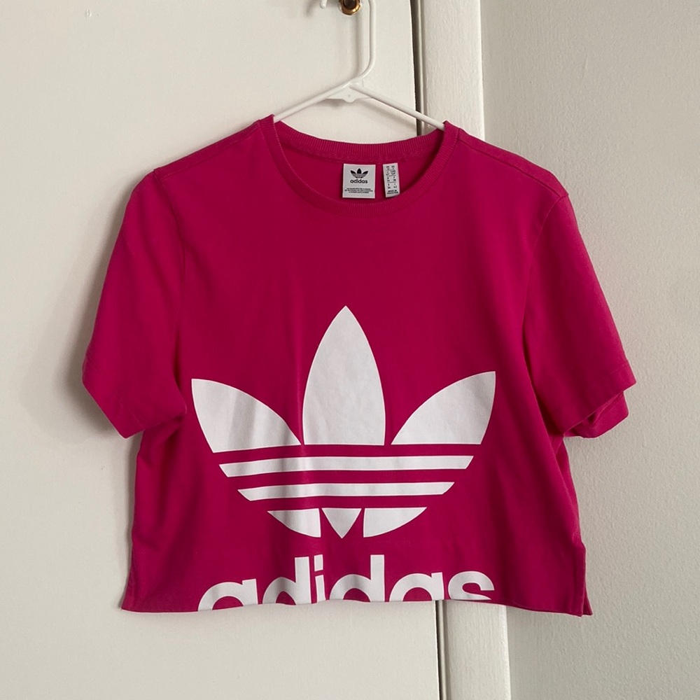 Pink Adidas Crop Top Size Medium